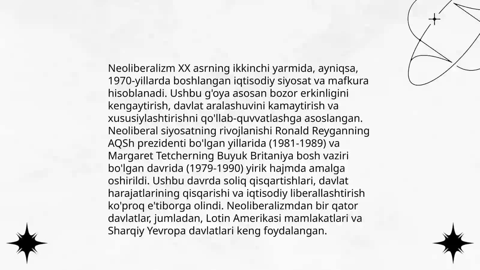 Monetarizm va neoliberalizm evolyutsiyasi. Nomukammal bozor taʼlimotlarini oʻrganish va tahlil qilish 4