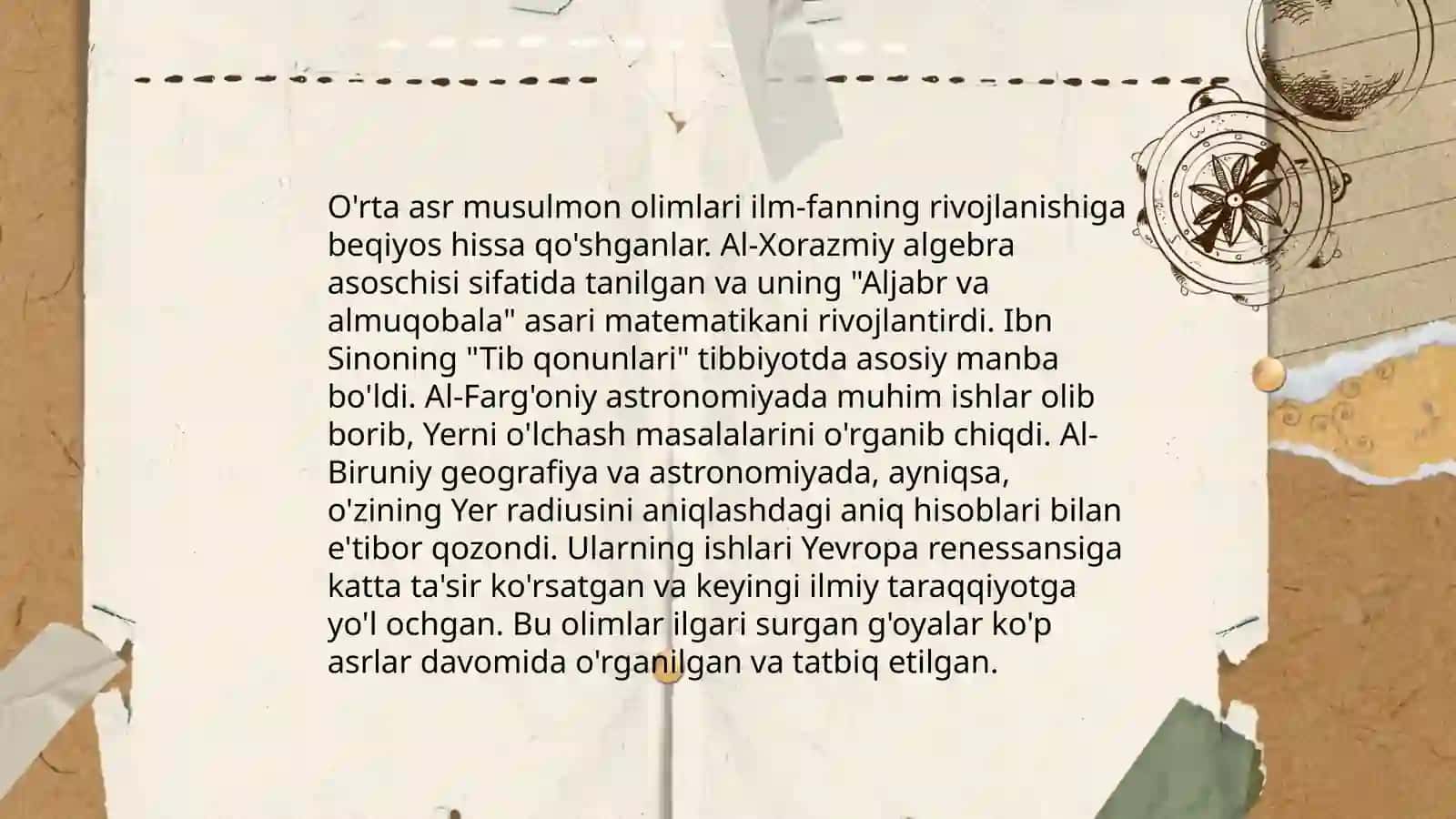 Shayx Muhammad Sodiq Muhammad Yusufning olam va odam ilim asarida musilmon allomalarining jahon ilm fan rivojiga qoshgan hissasi 4