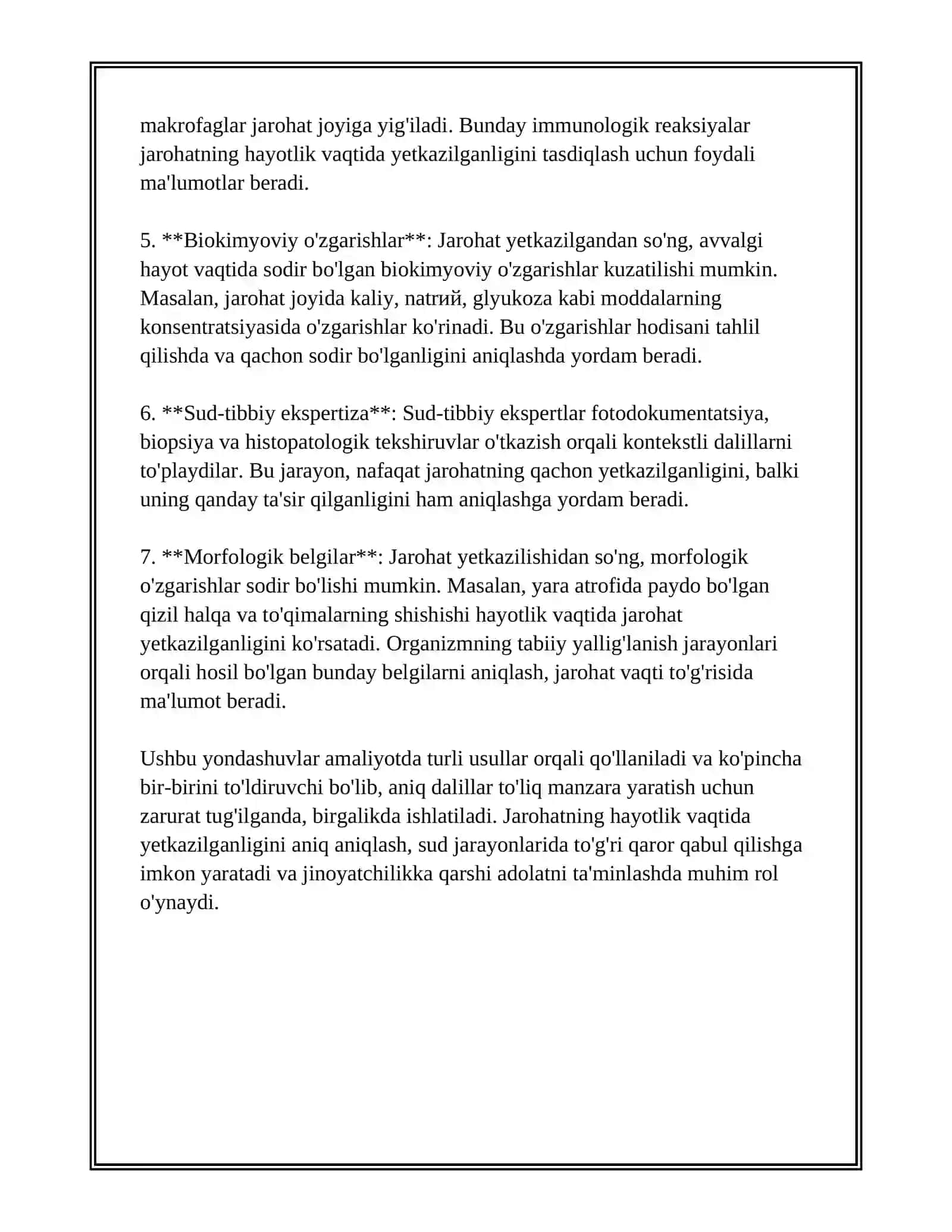 Jarohatning hayotlik vaqtida yetkazilganligini aniqlash 4