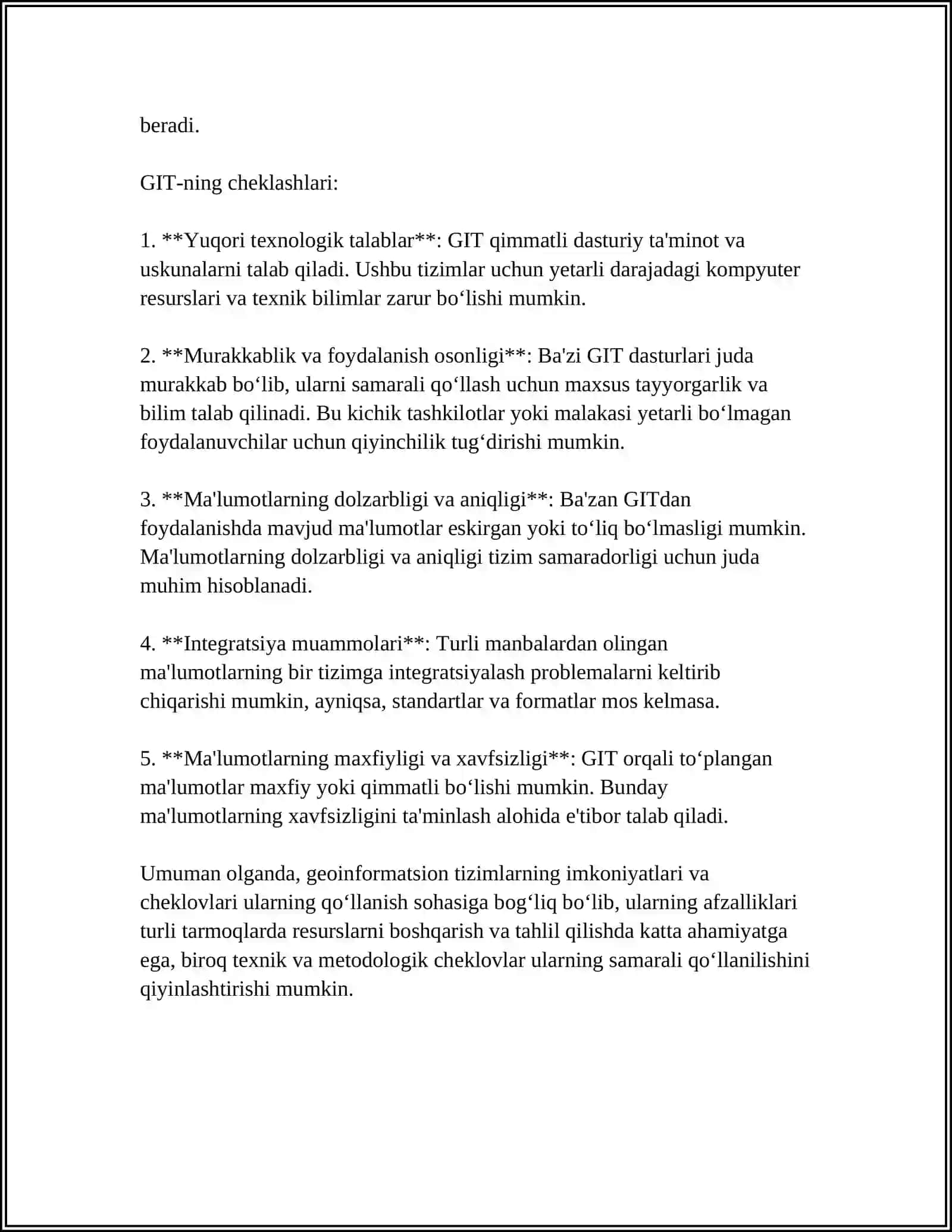 GEOAXBOROT TIZIMLARINI QULLASH MUAMMOLARI 4