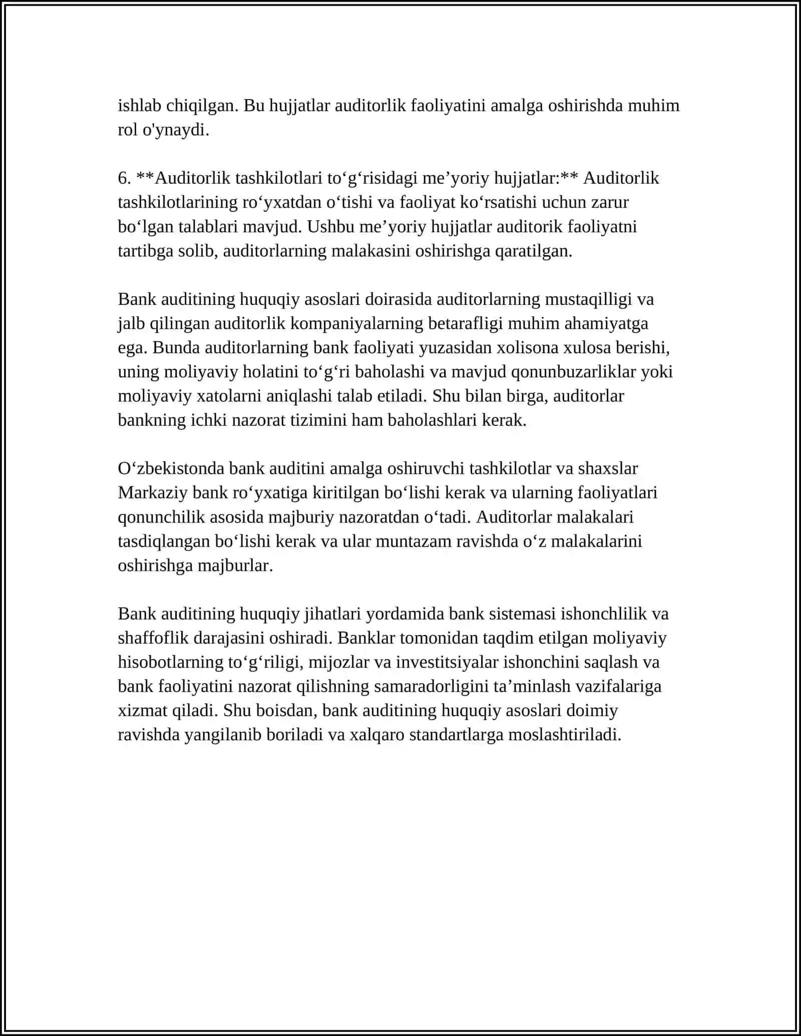 BANK AUDITINING O’TKAZISHNING HUQUQIY ASOSLARI 4