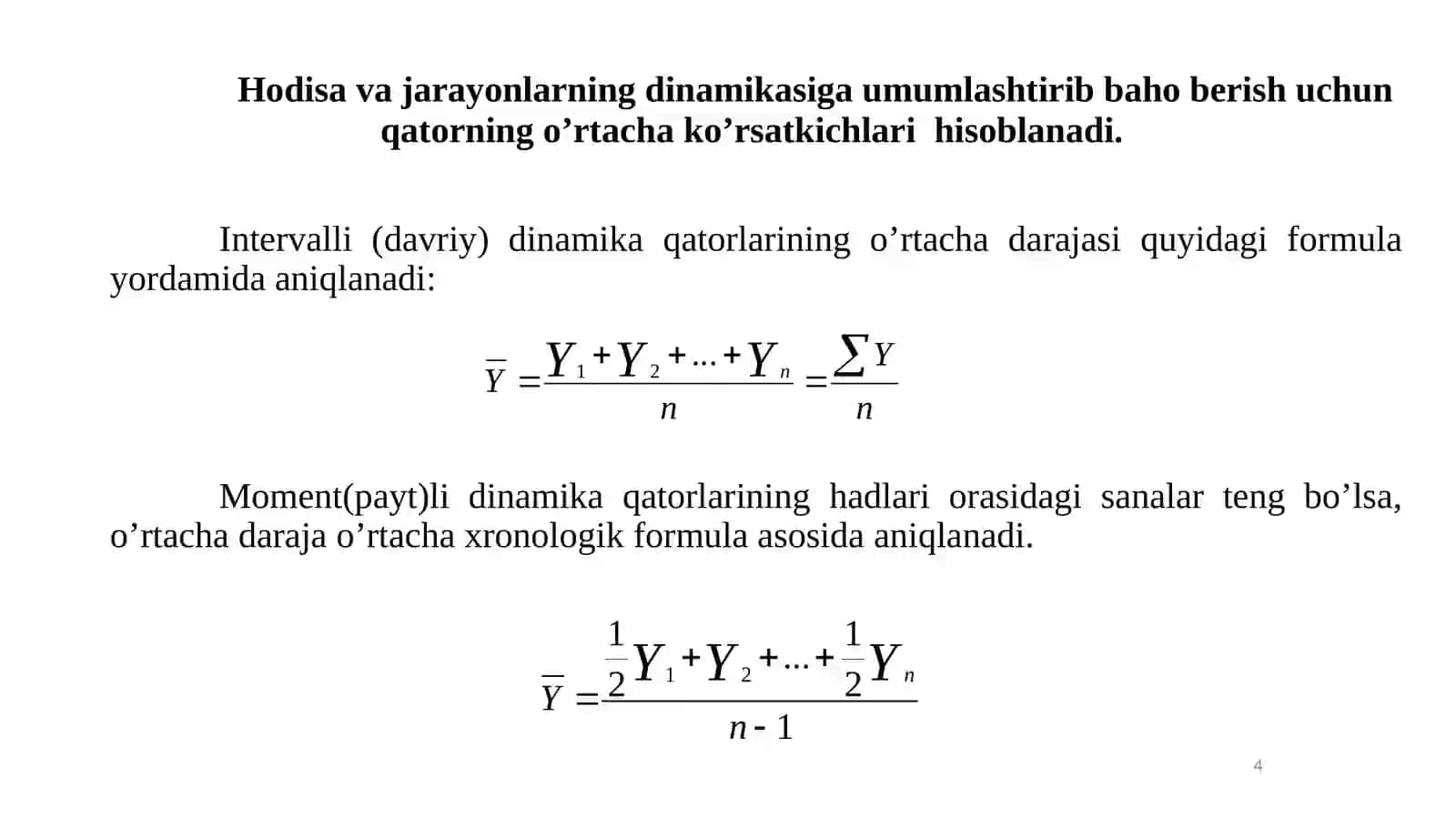 Dinamika qatorlari seminar 4