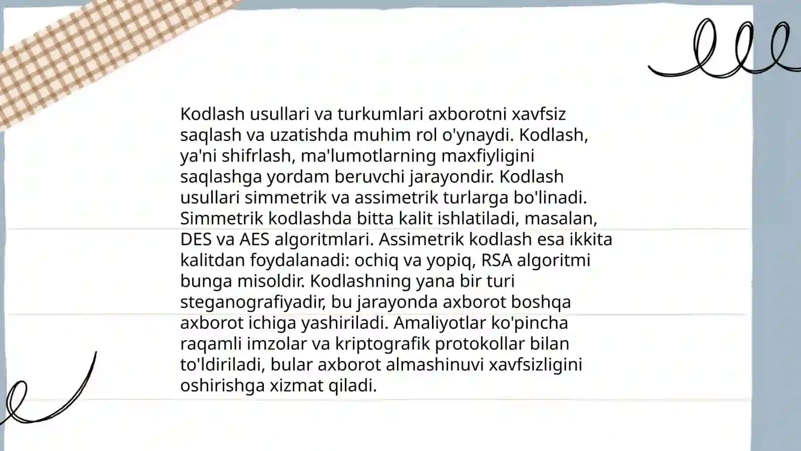 Matnli axborotlarni kodlash bo'yicha algoritmlar 4