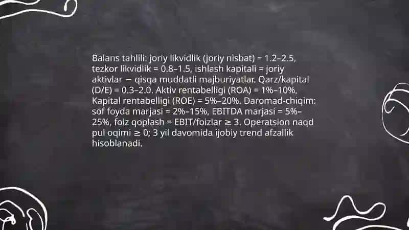 Kreditga layoqatliligini tahlil 4