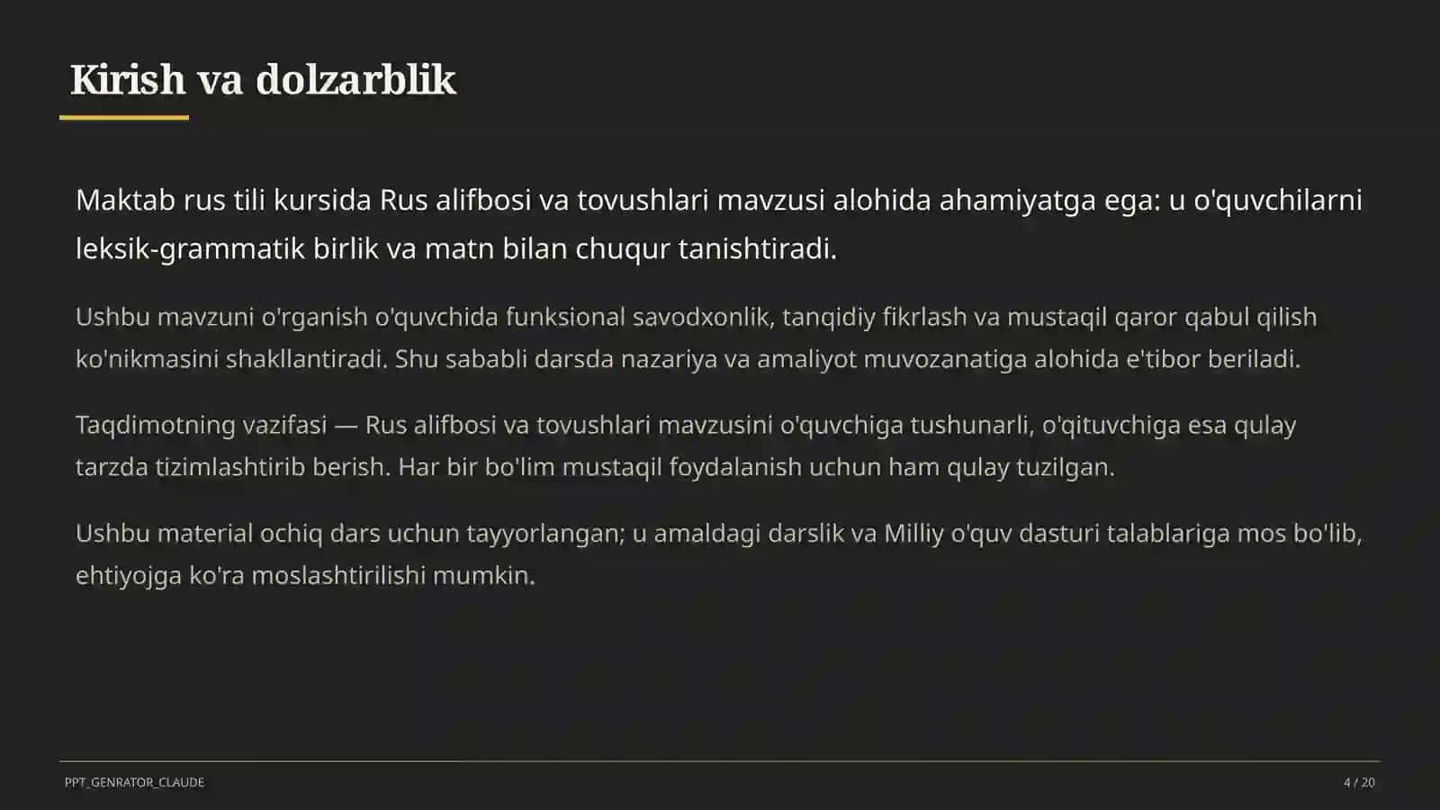 Rus alifbosi va tovushlari (2-sinf) 4