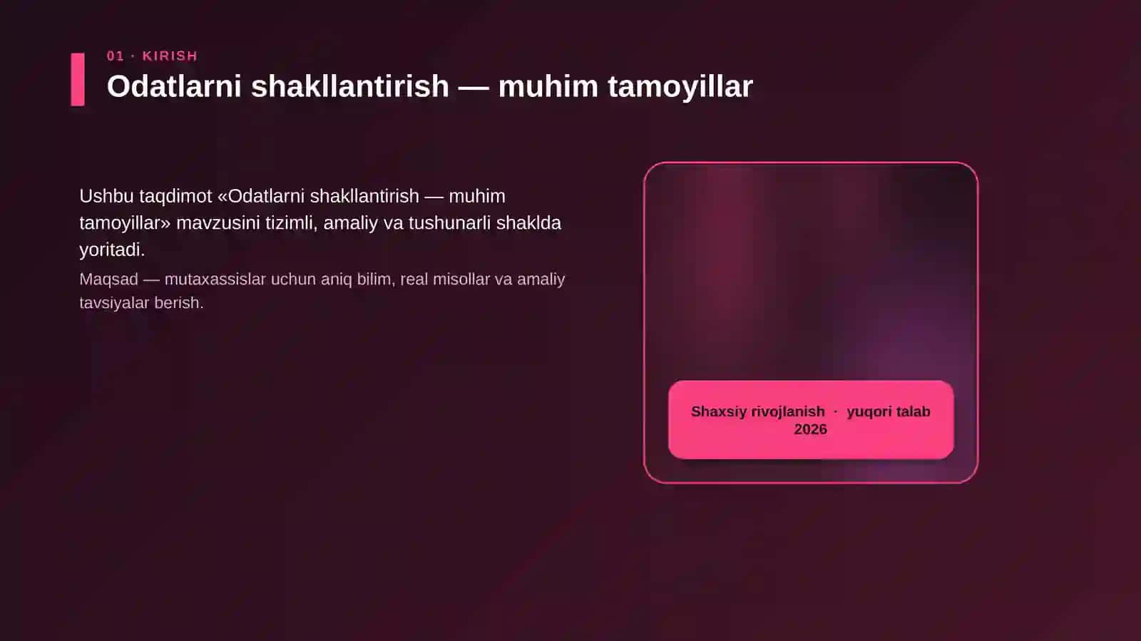 Odatlarni shakllantirish — muhim tamoyillar 4