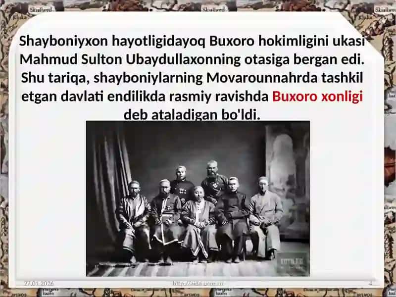 Shayboniyxon va Buxoro xonlikning tashkilot topishi 4