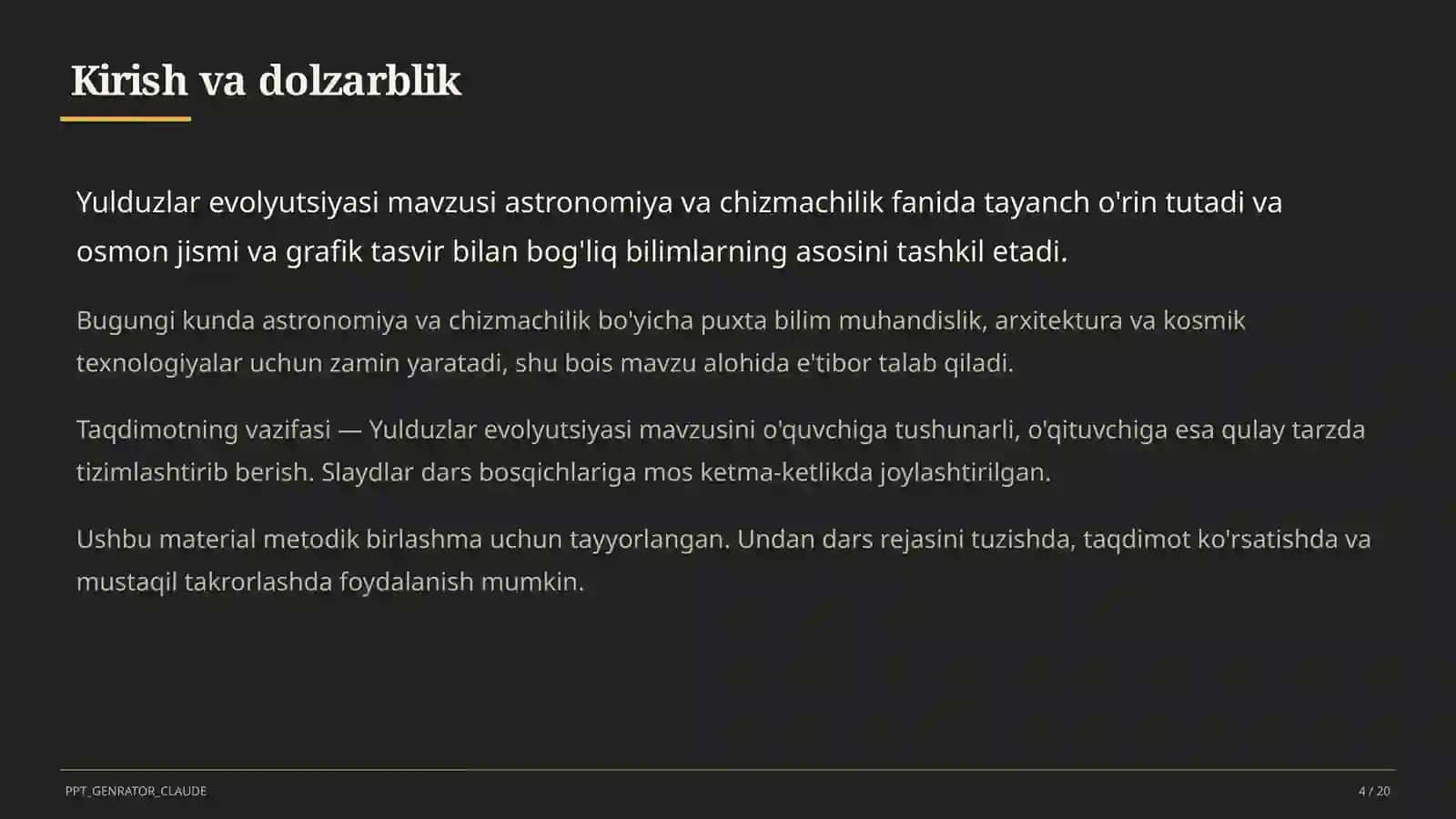 Yulduzlar evolyutsiyasi (11-sinf) 4