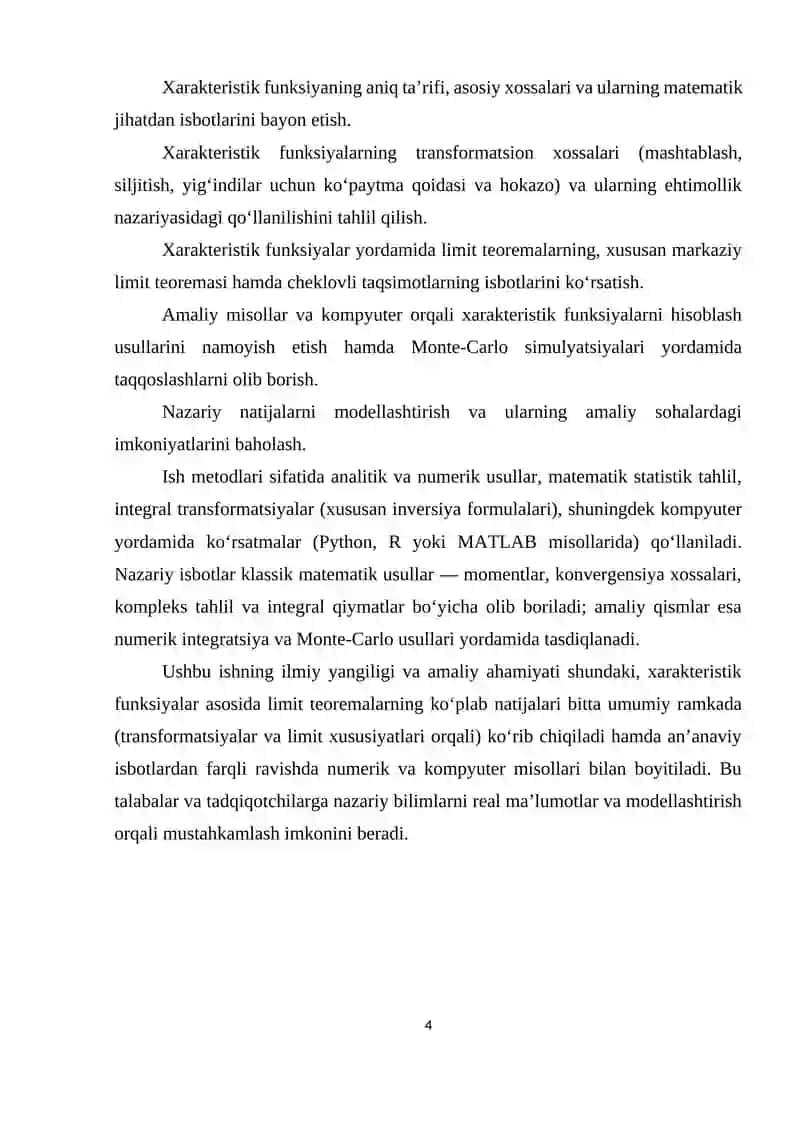 Kurs ishi Matematik analiz 4