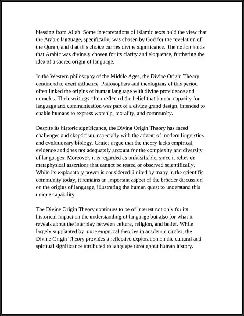 THEORIES ON THE ORIGIN OF LANGUAGE 4