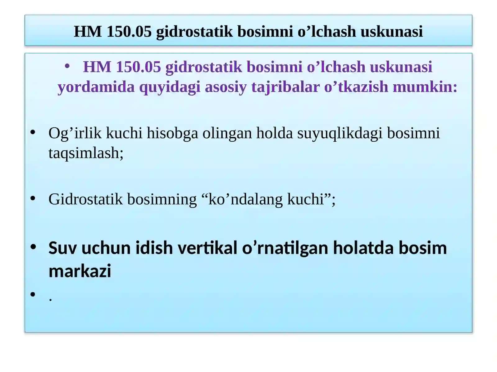 Suyuqliklarni yassi devorlarga ko‘rsatadigan bosim kuchini hisoblash 4
