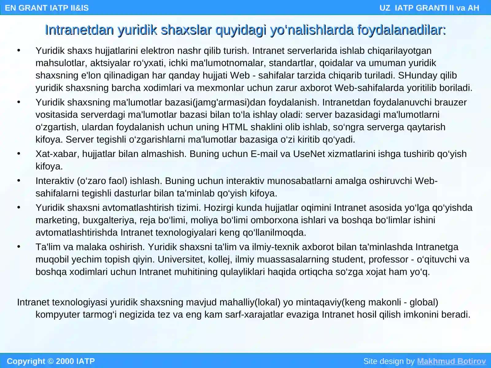 INTRANET ASOSLARI 4