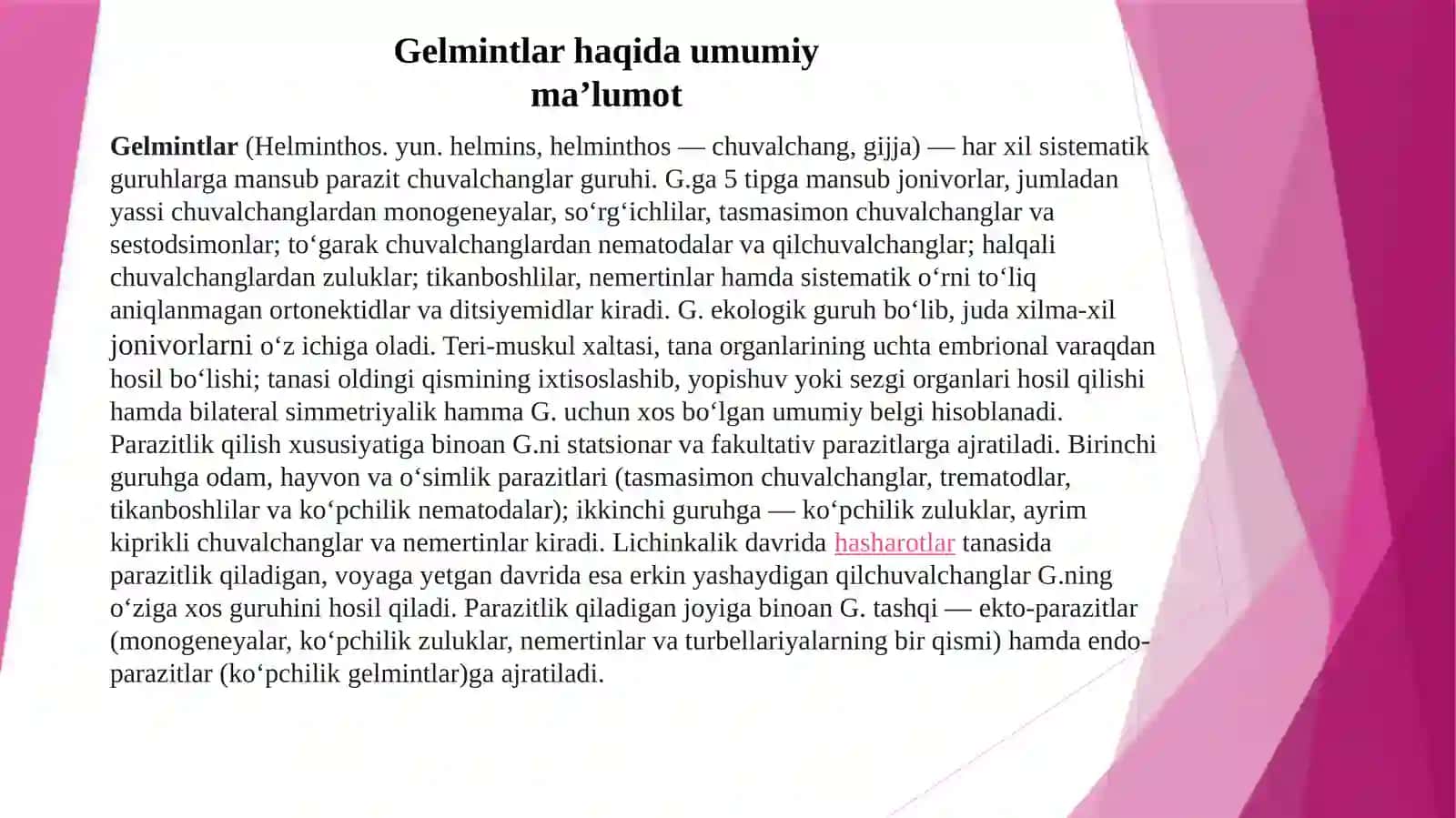 O'ZBEKISTONDA IKKI QANOTLI HASHAROTLAR ORQALI RIVOJLANADIGAN CHORVA MOLLARI GELMINTLARI 4