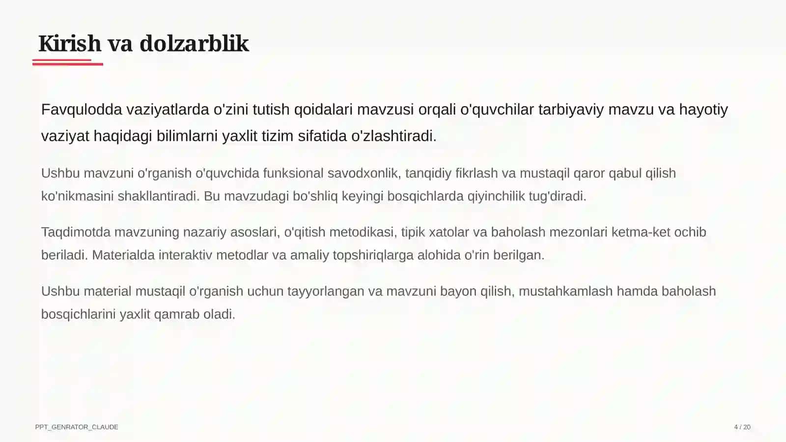 Favqulodda vaziyatlarda o'zini tutish qoidalari 4