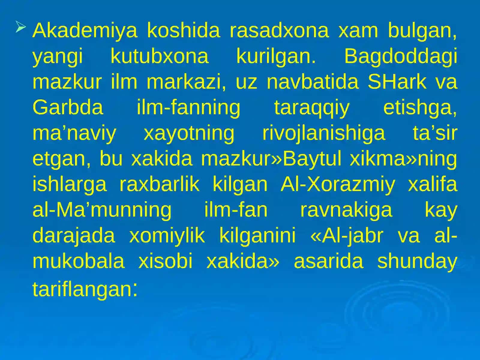 Sharq Uyg’onish davrida ta’lim-tarbiya to’g’risidagi fikrlar (IX-XII asrlar) 4