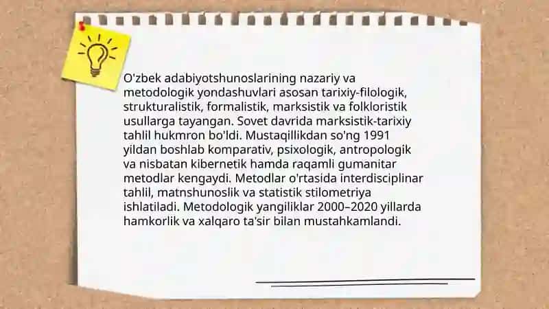 O'zbek adabiyotshunosligining tarixiy shakllanishi va asosiy bosqichlari 4