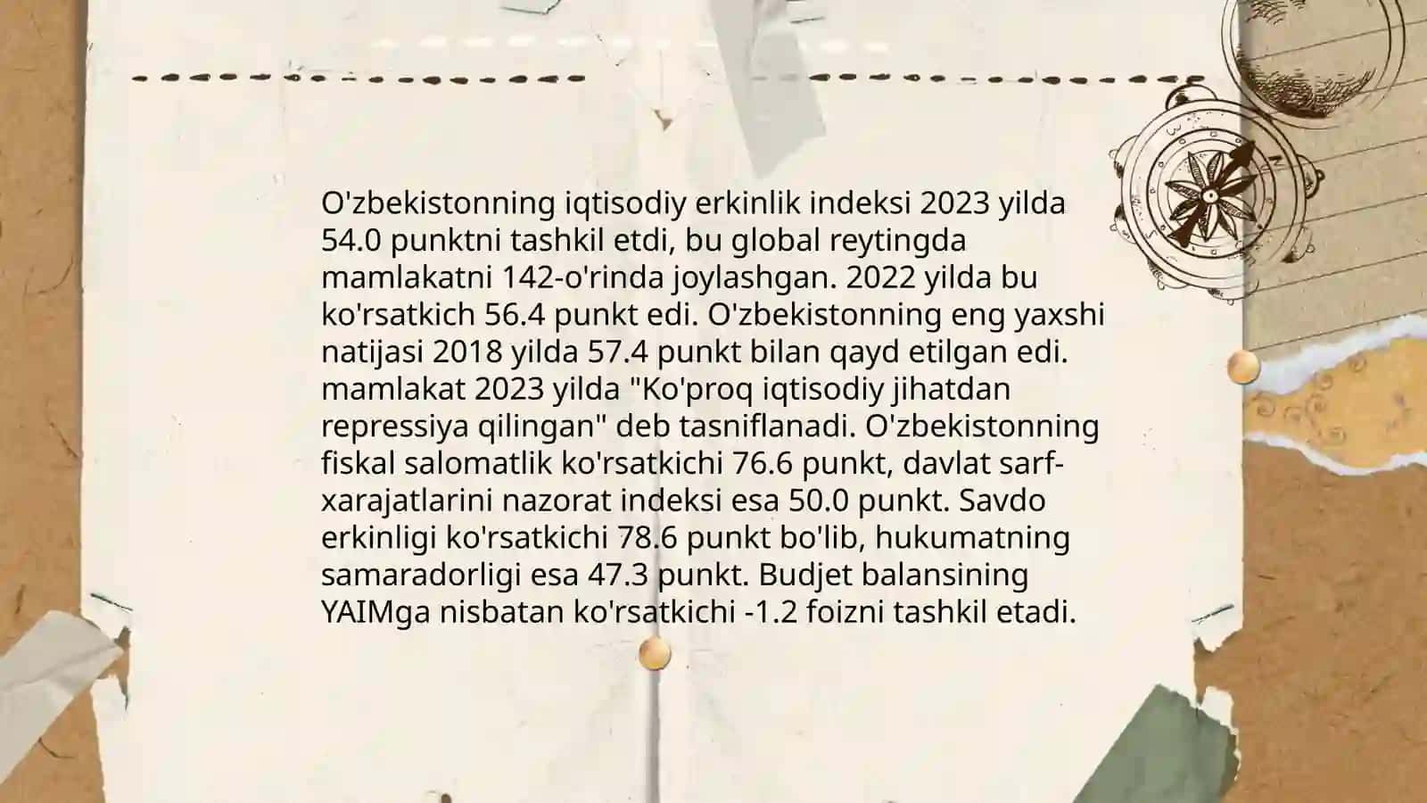 Yangi O'zbekiston ijtimoiy-siyosiy, iqtisodiy va madaniy hayotida ro'y berayotgan o'zgarishlarning xalqaro reyting va indekslardagi o'rni 4