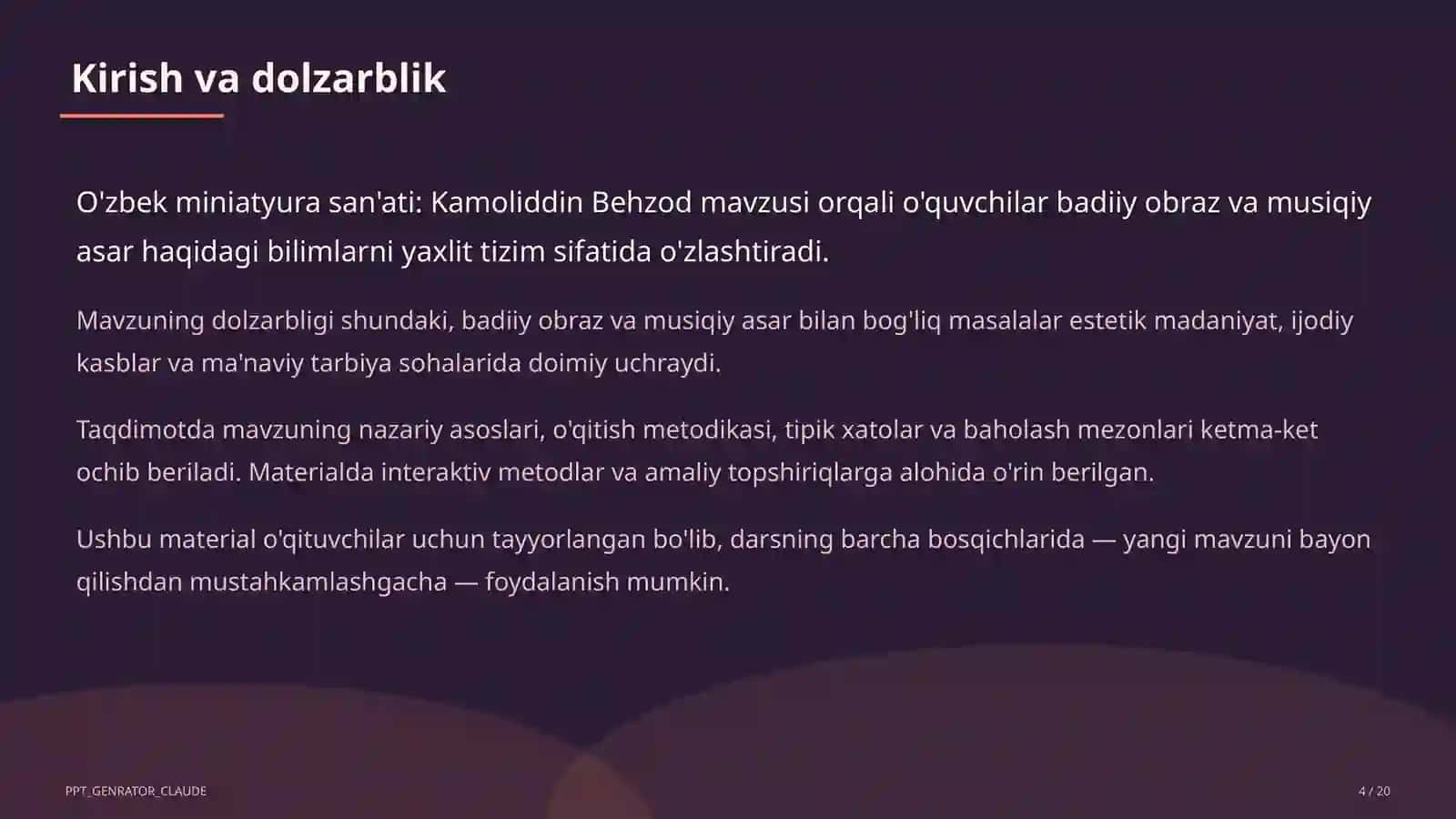 O'zbek miniatyura san'ati: Kamoliddin Behzod (5-sinf) 4
