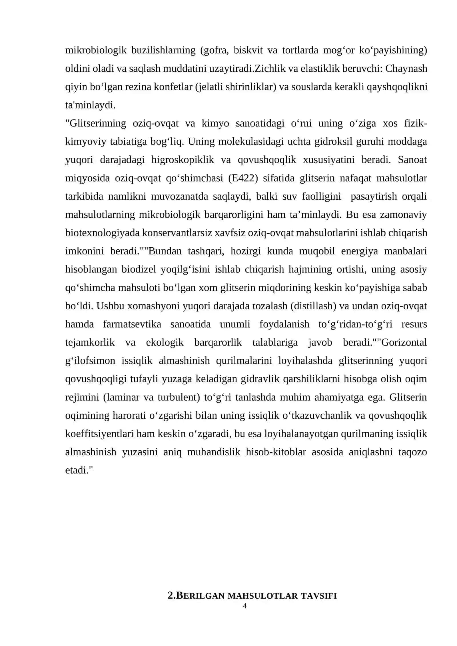 Gliserinni isitish uchun gorizontal g‘ilofsimon issiqlik almashinish qurilmasini hisoblang va loyihalang 4