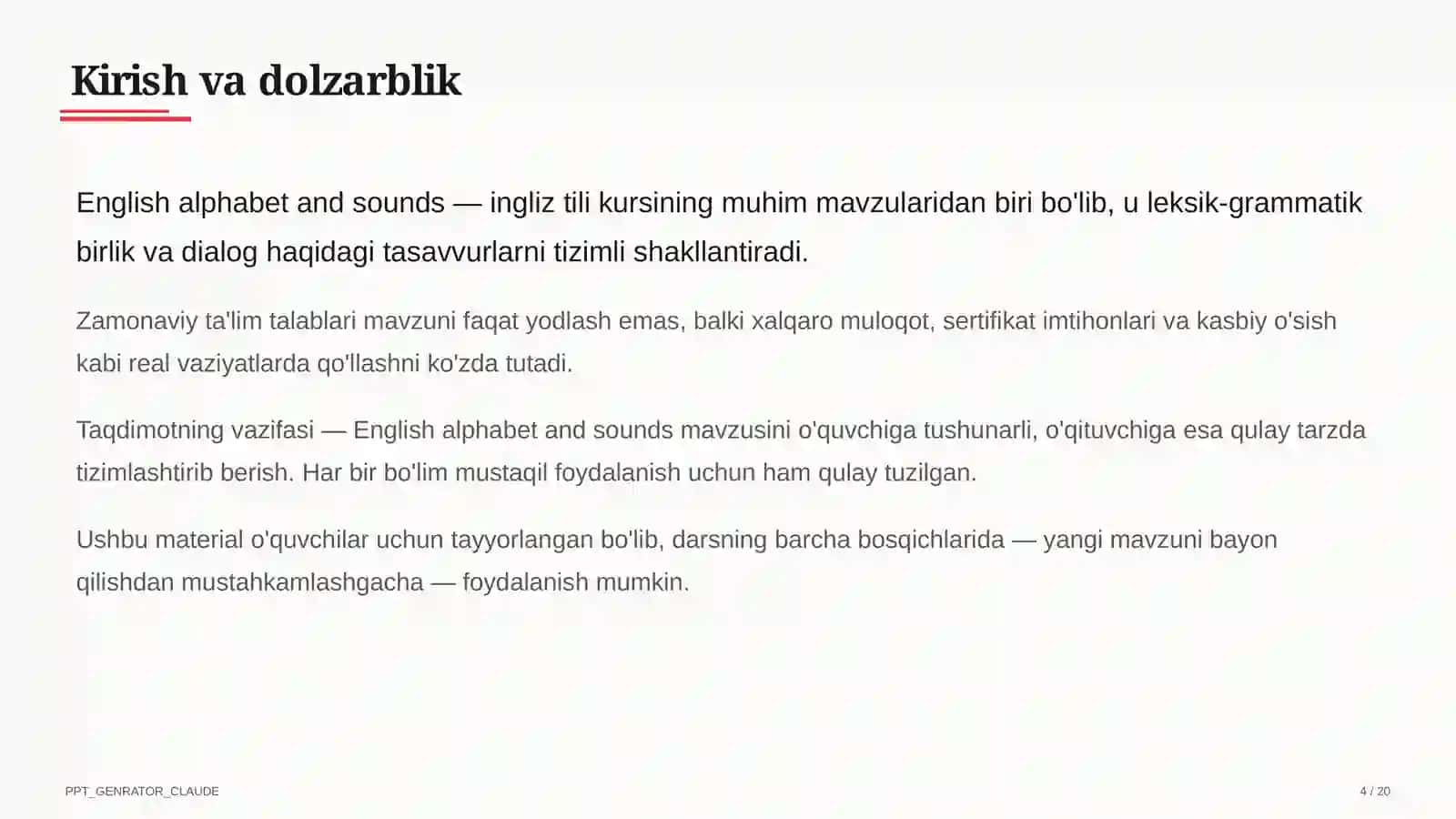 Ingliz tili (1–11) — o'quvchilar uchun 4