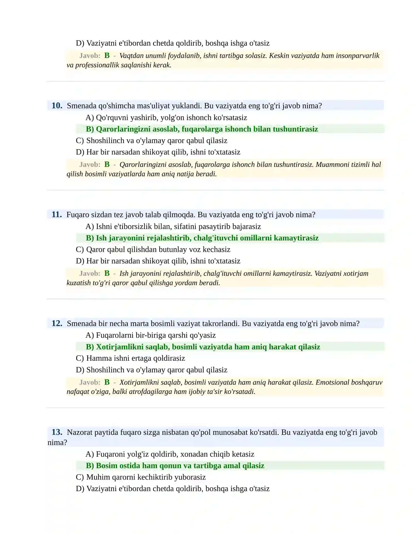 BOJXONA XIZMATIGA ISHGA KIRISH PSIXOLOGIK SINOV Testlari 4