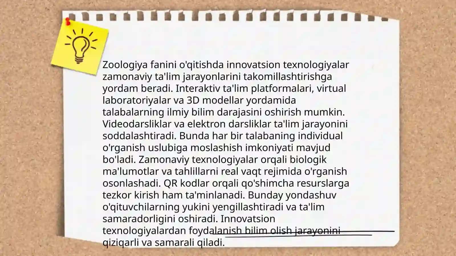 Zoologiya o’qitish metodikasi 4