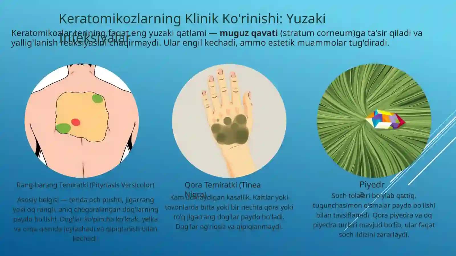 Terining zamburug'li infeksiyalari: Keratomikozlar va Dermatomikozlar 4
