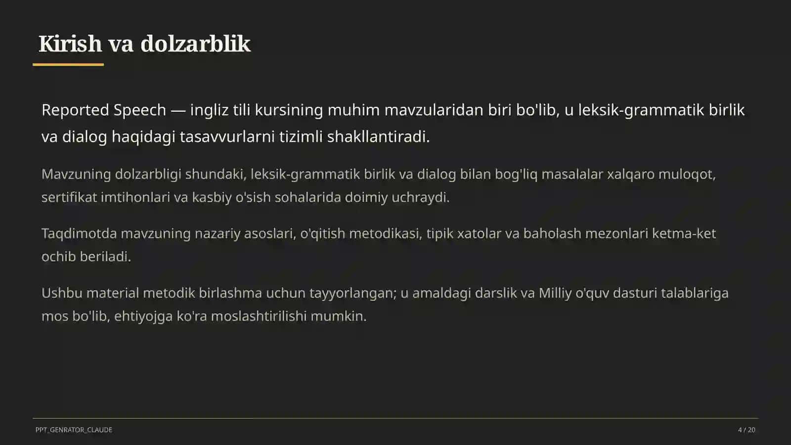 Reported Speech (9-sinf) 4