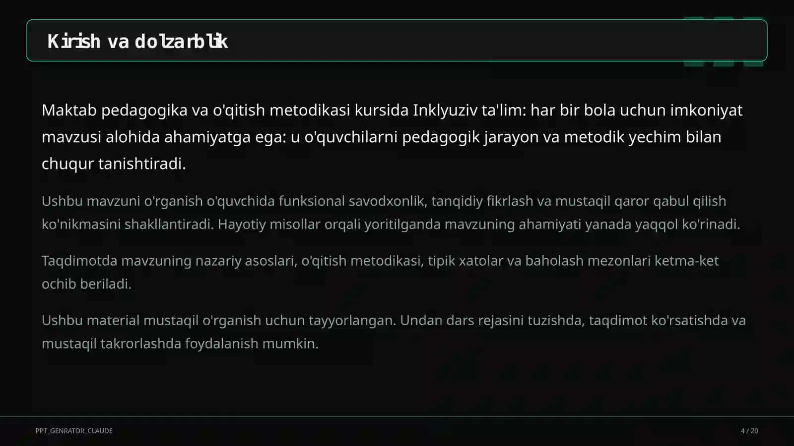 Inklyuziv ta'lim: har bir bola uchun imkoniyat 4