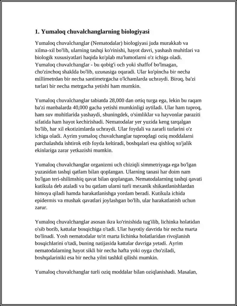 Yumaloq chuvalchanglarning biologiyasi 4