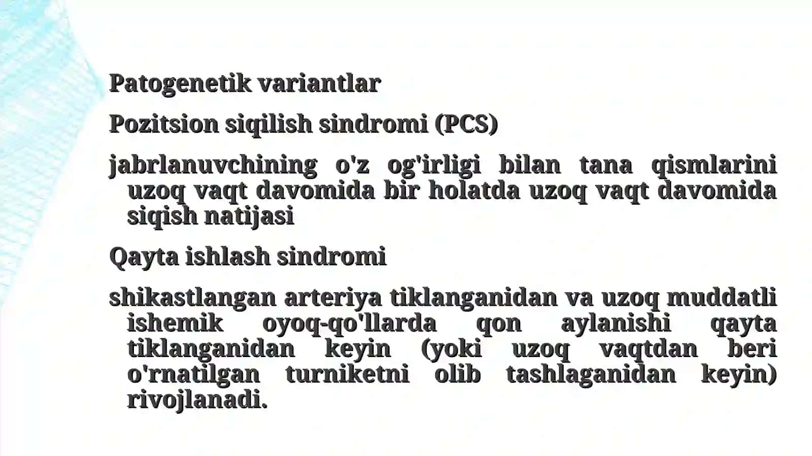 UZOQ EZILISH SINDROMI 4