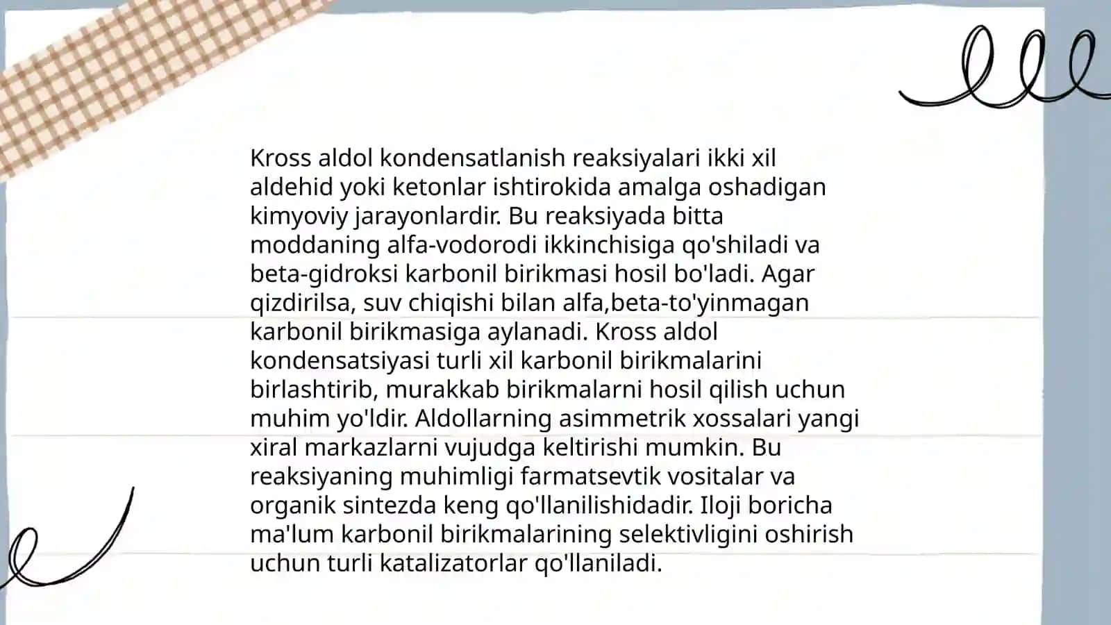 Aldol kondensatsiya reaktsiyalari 4
