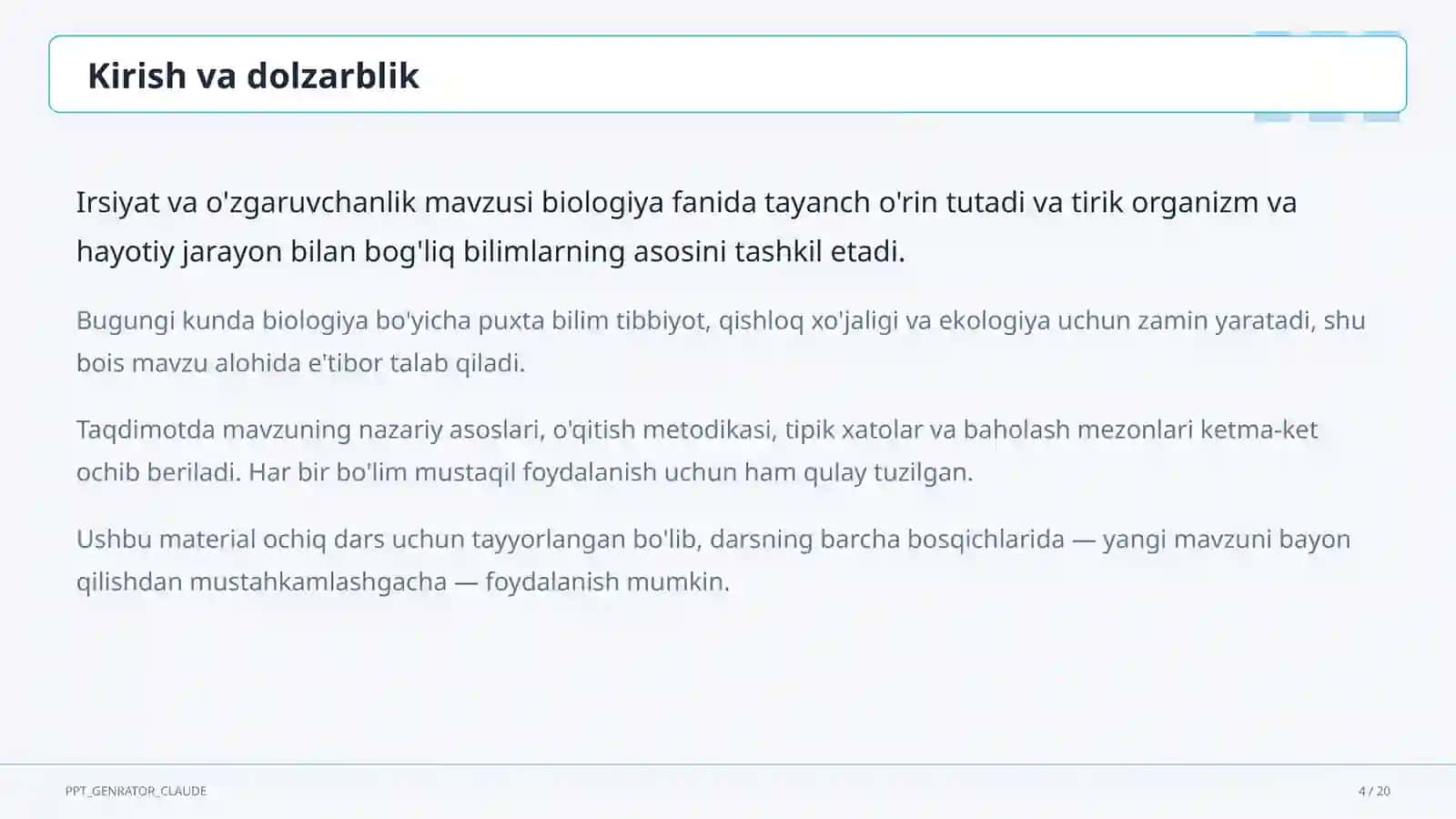 Irsiyat va o'zgaruvchanlik (9-sinf) 4