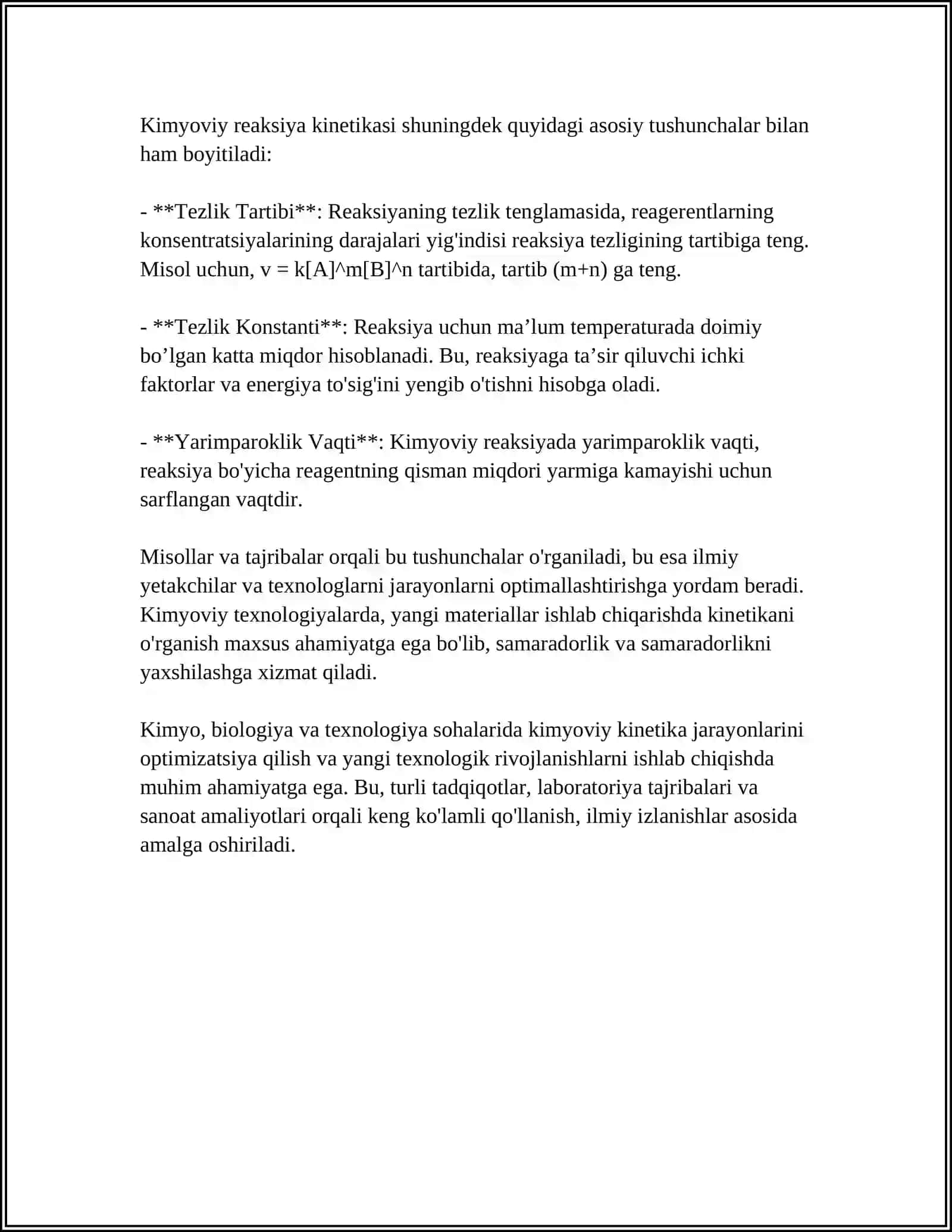 KIMYOVIY REAKSIYALARING KINITIK QONUNLARI ASOSIDA KINITIK PARAMETERLARNI NAZARIY ANIQLASH USULLARI 4