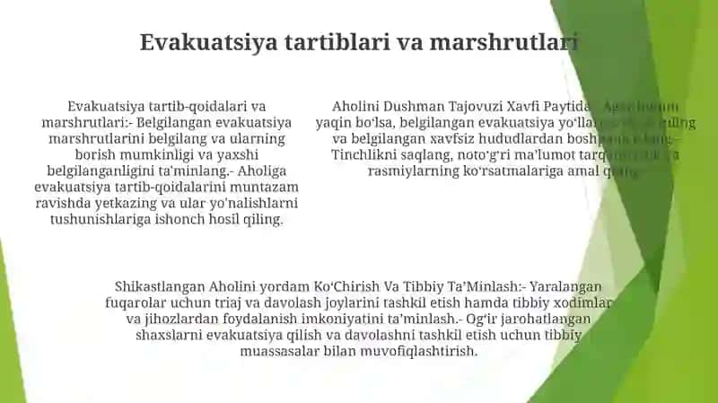 Aholini Dushman Tajovuzi Xavfi Paytida Va Shikastlangan Aholini Davolash KoʻChirish Va Tibbiy TaʼMinlash 4