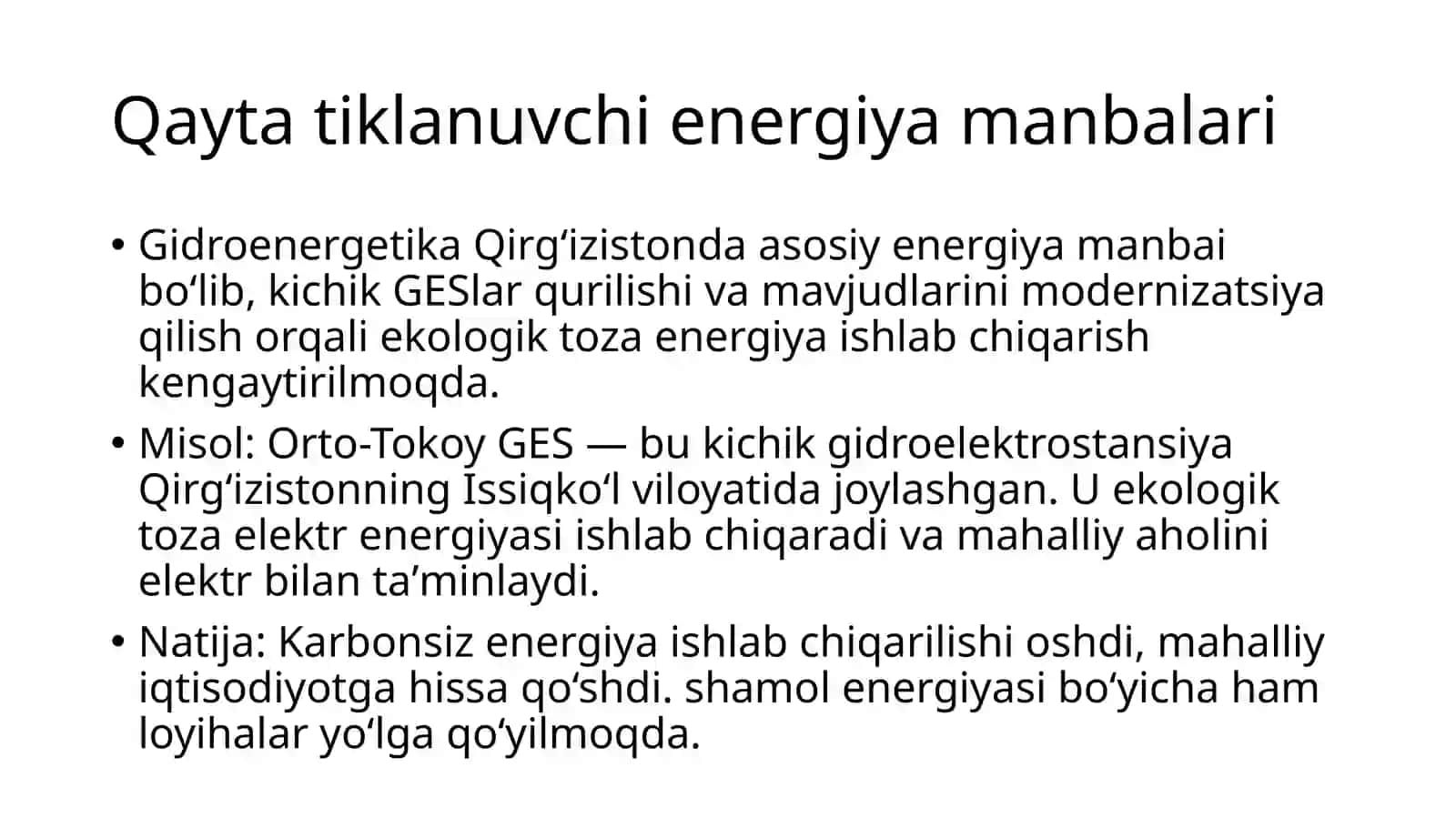 Qirg’izistonning yashil iqtisodiyotga o’tishdagi ishlari 4