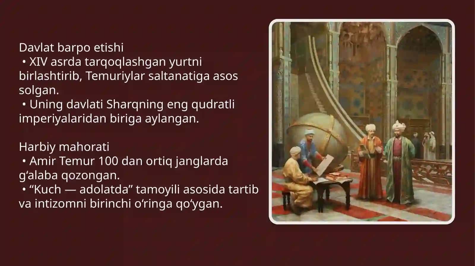 AMIR TEMUR-BUYUK DAVLATARBOBI!(1336-1405) 4