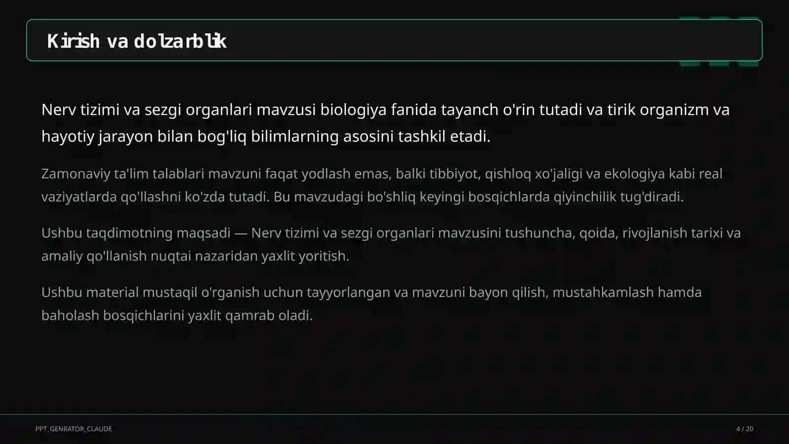 Nerv tizimi va sezgi organlari (8-sinf) 4