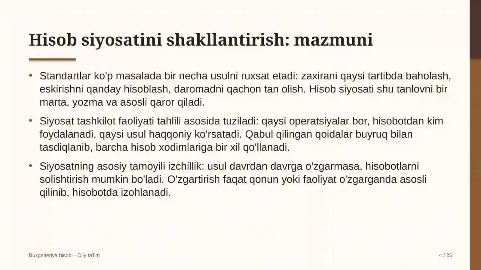 Elektr transportida hisob siyosatini shakllantirish 4