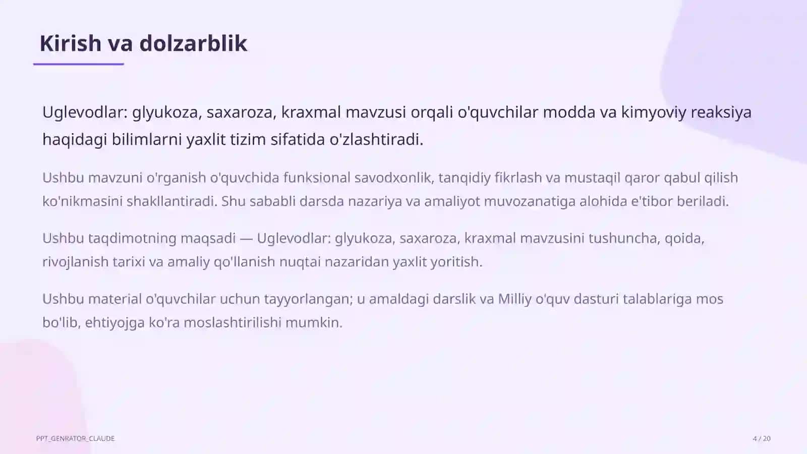 Uglevodlar: glyukoza, saxaroza, kraxmal (11-sinf) 4