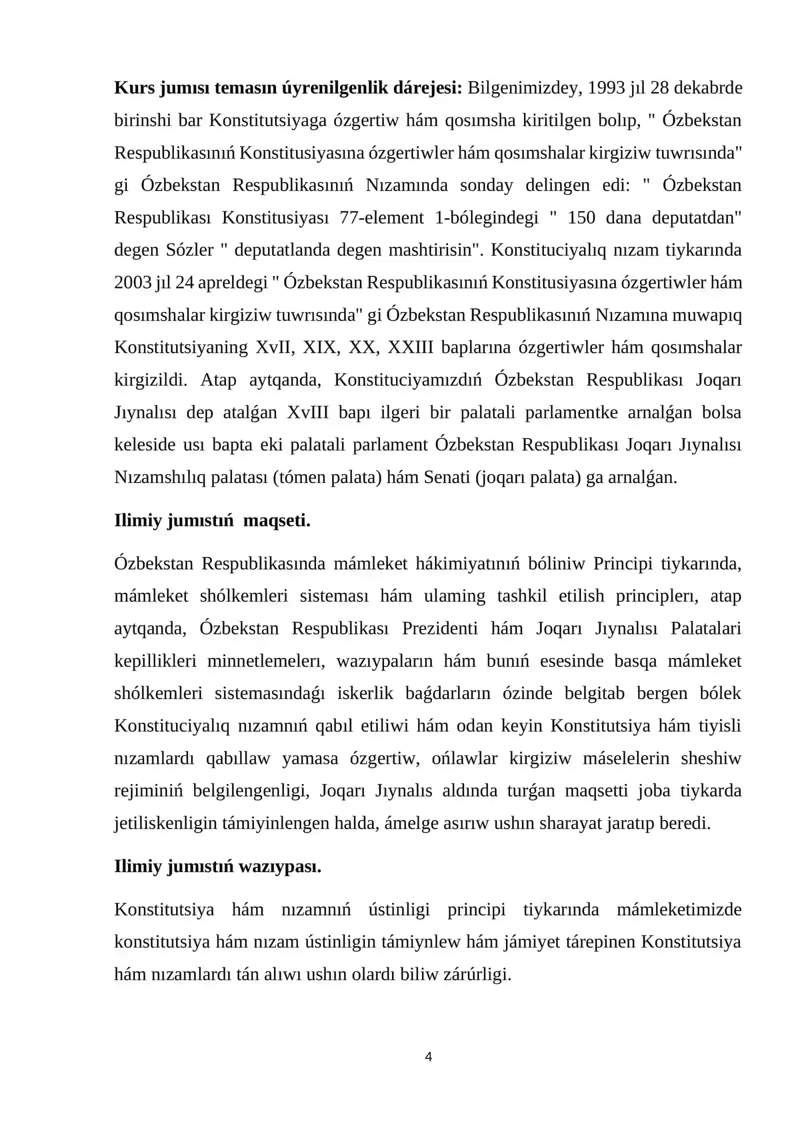 Ózbekstan Respublikasinda Konstitutsiya hám nızam ústinligi 4