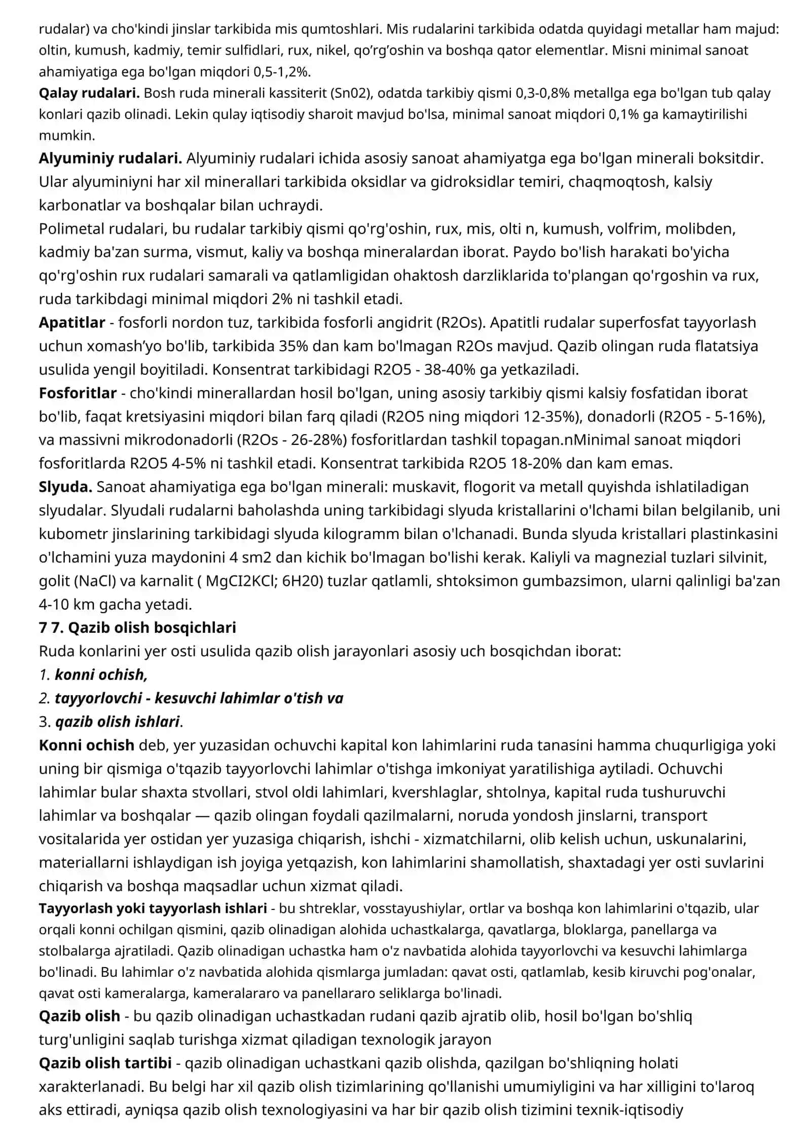 Foydali qazilma texnologiyasi 4