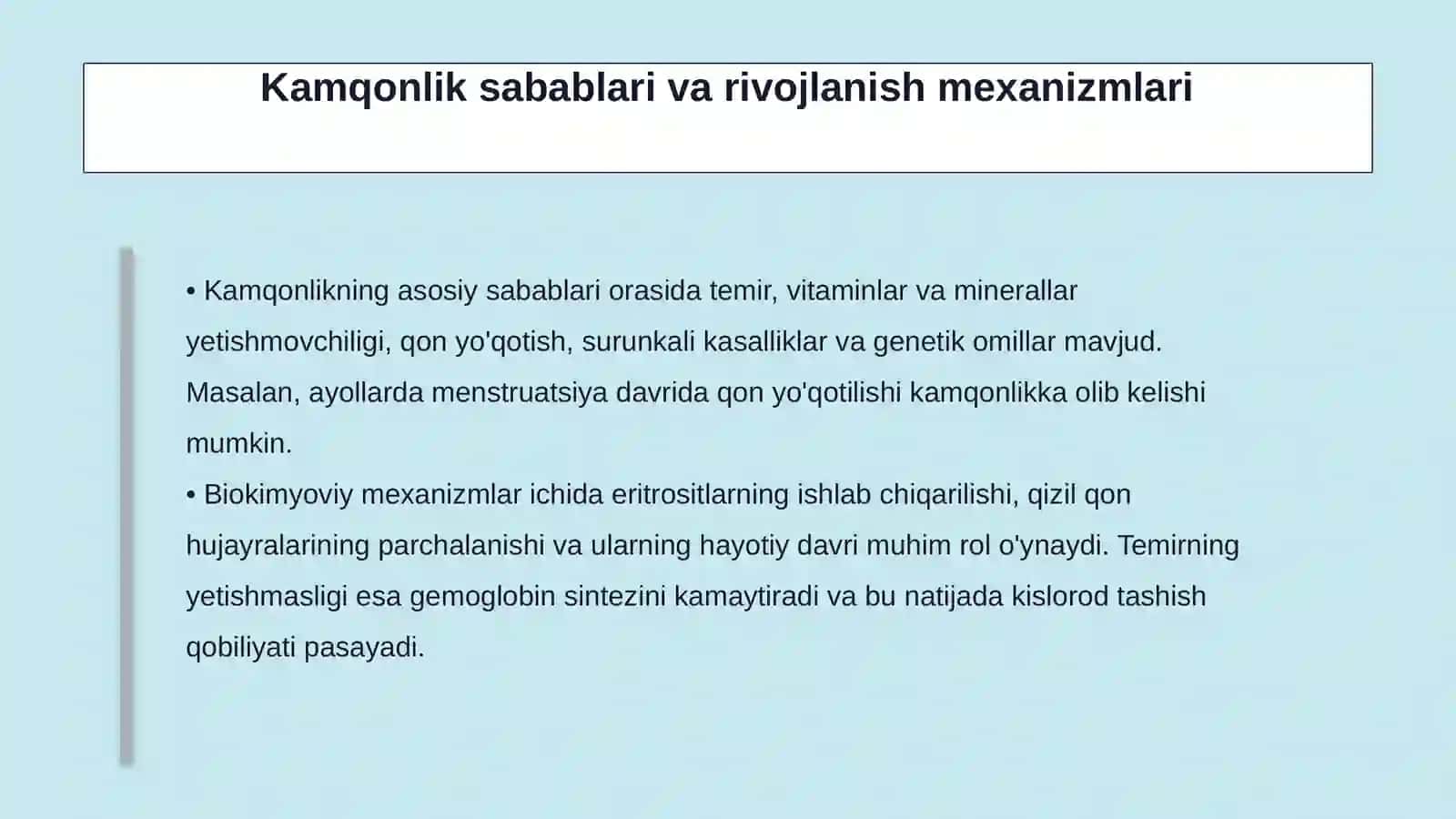 Kamqonlik turlari va sabablari 4