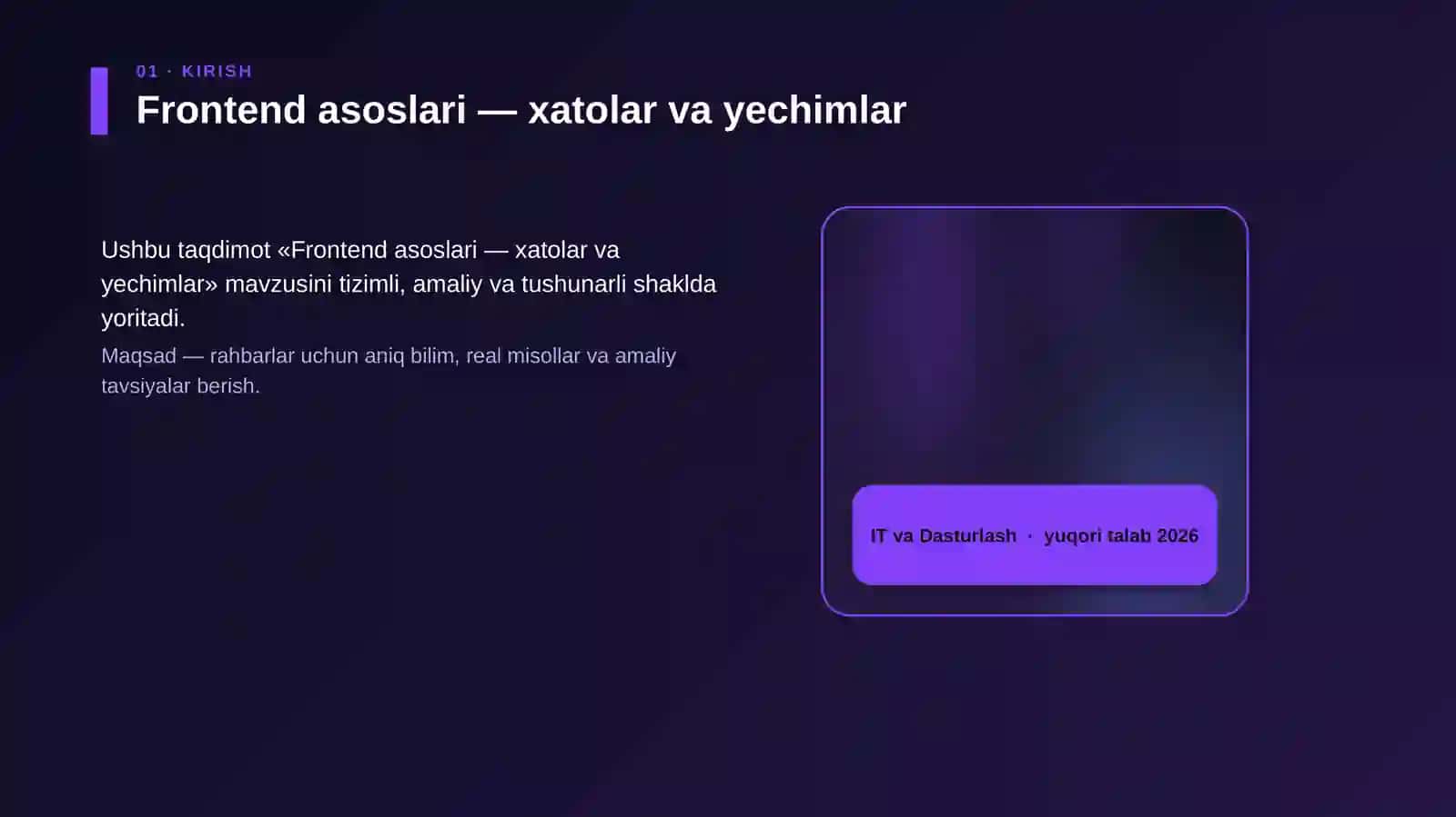 Frontend asoslari - xatolar va yechimlar 4