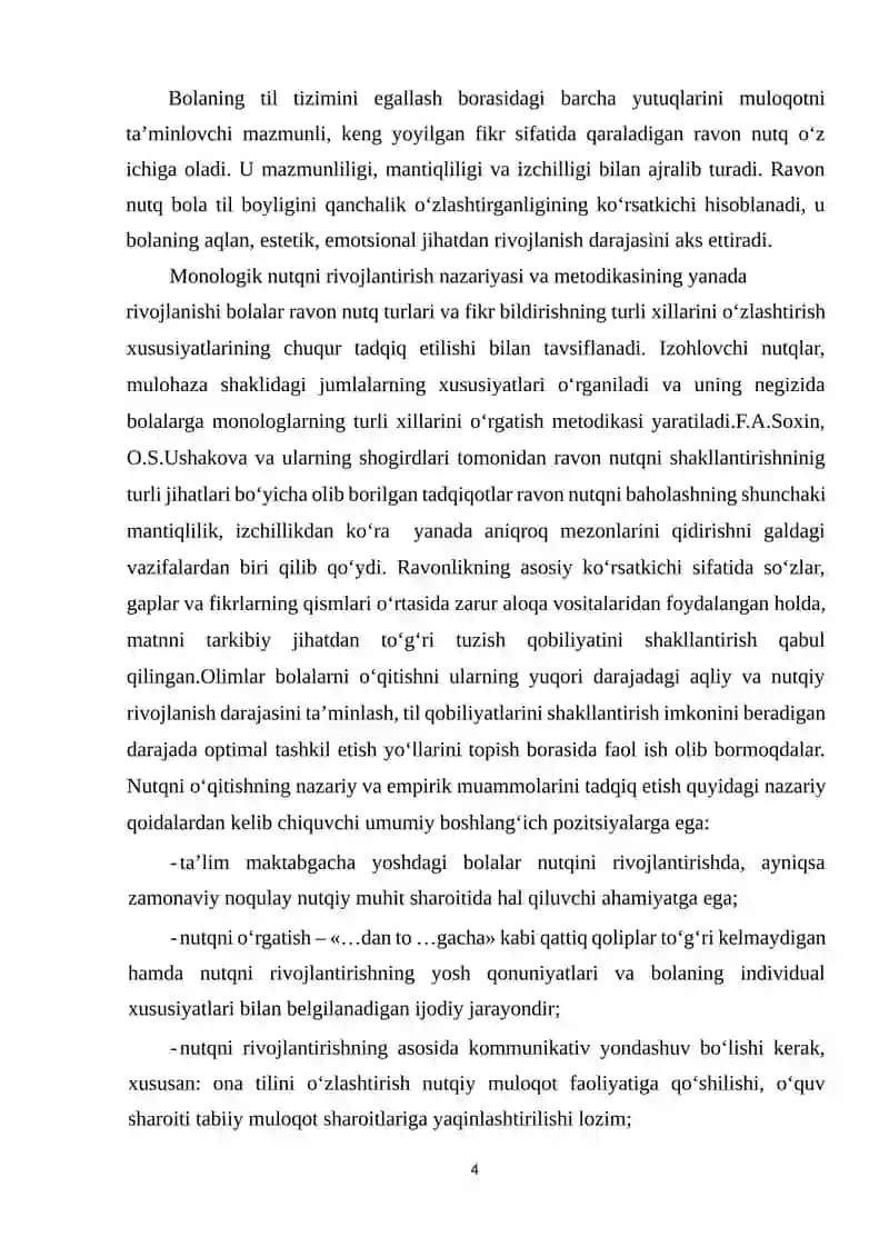 Bolalarning savod oʻrgatish jaroyoniga tayyorgarligidan oʻrganish 4