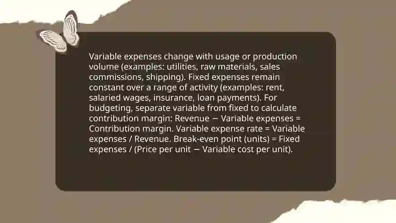Variable expensis 4