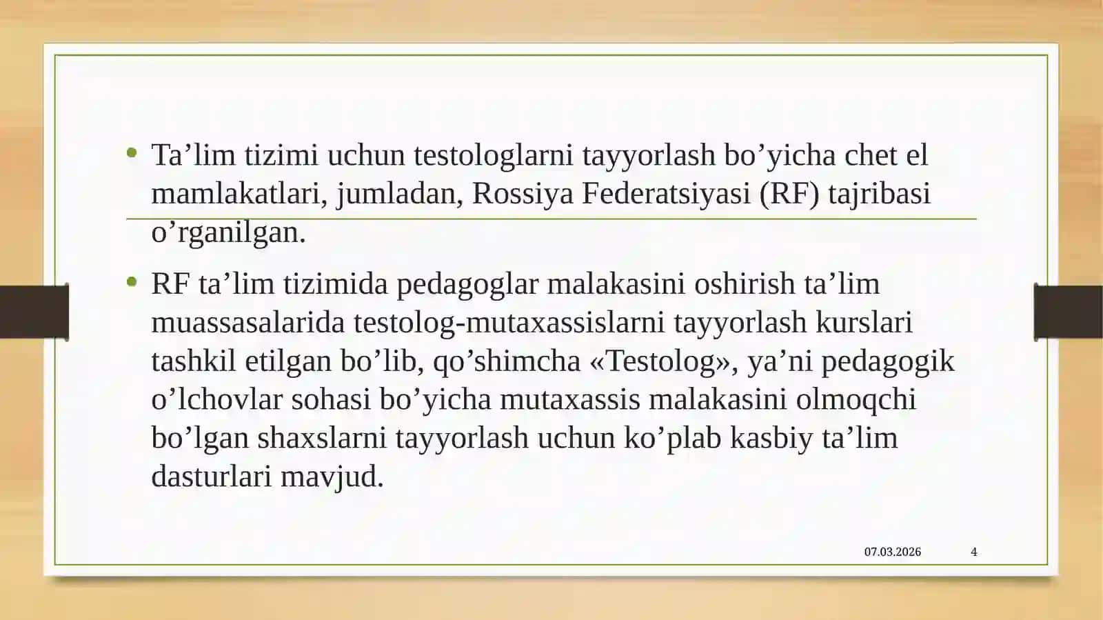 Testologiya 4