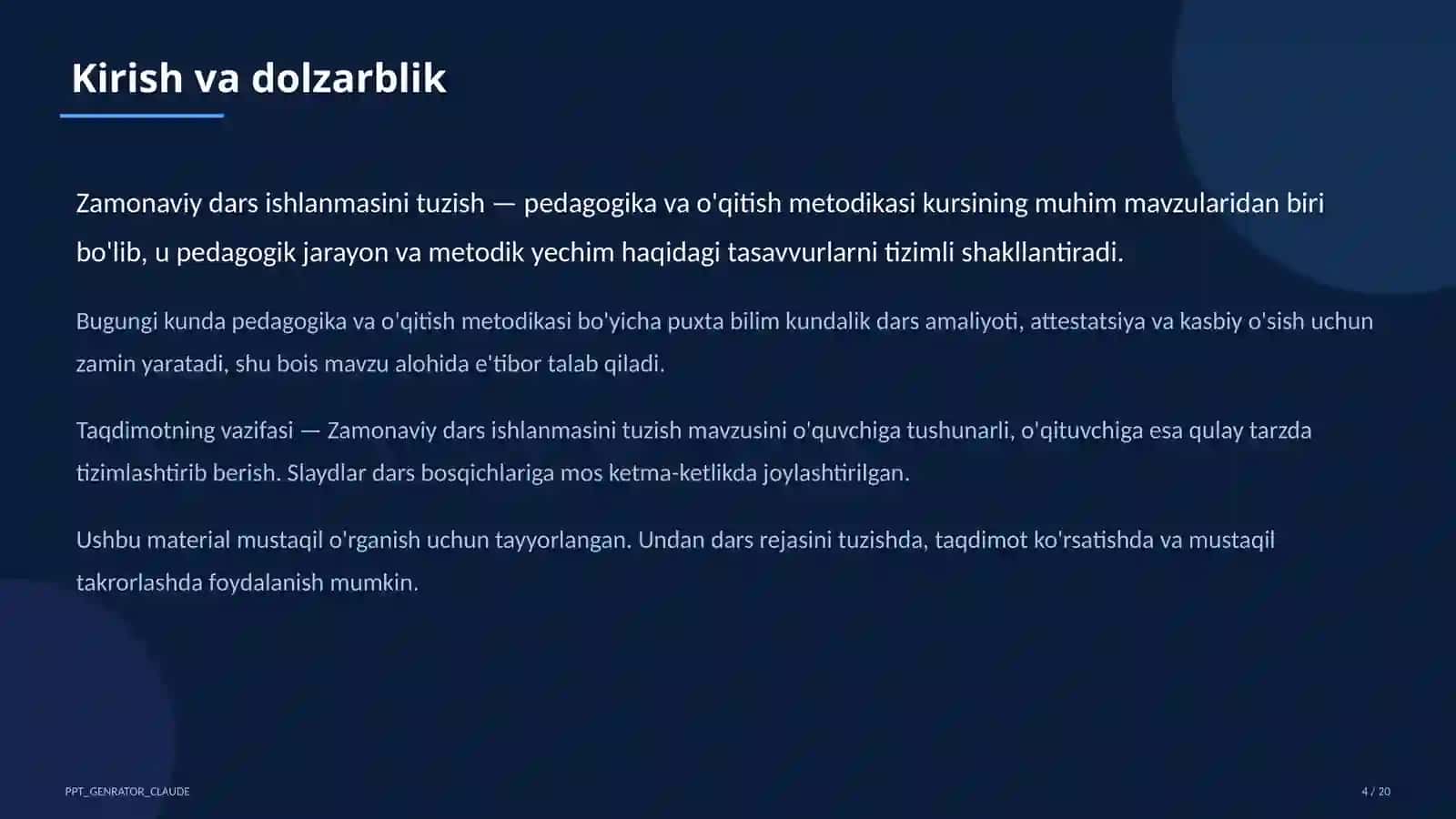 Zamonaviy dars ishlanmasini tuzish 4