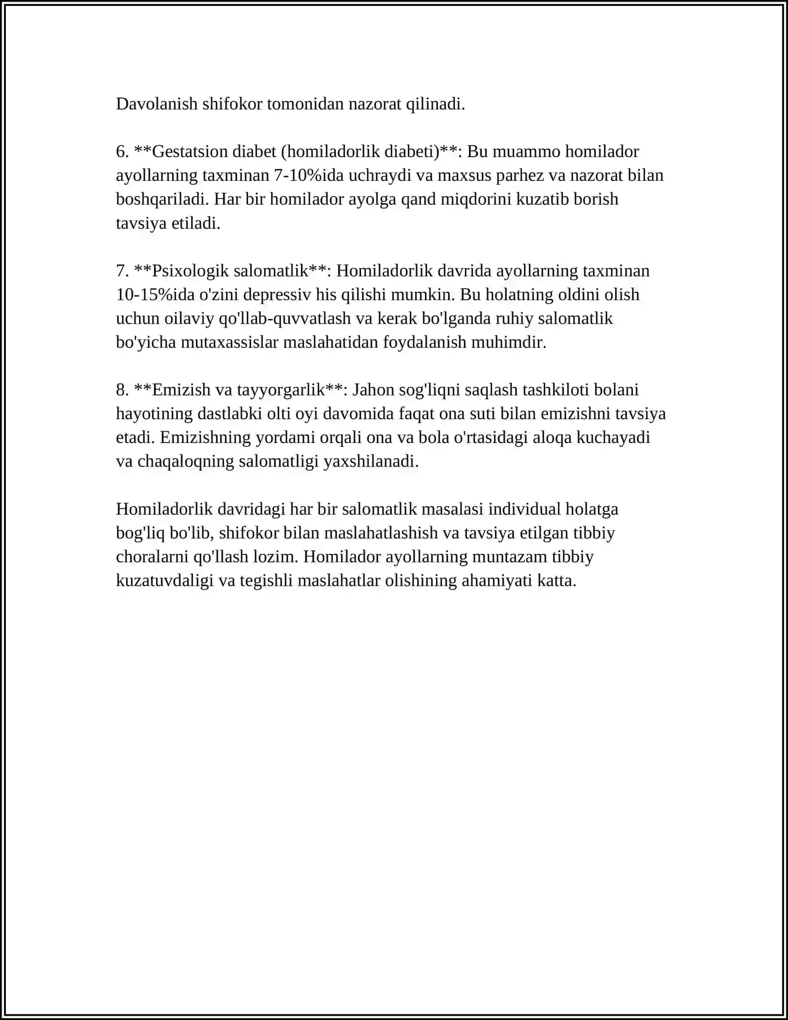 Homiladorlik davridagi salomatlik masalalari 4