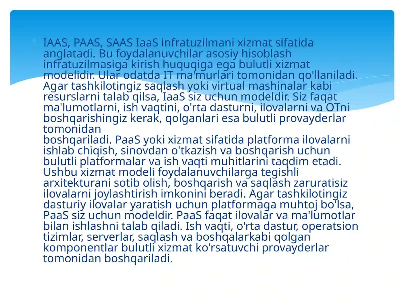 Bulutli hisoblash texnologiyalari  va zamonaviy axborot texnologiyalar 4